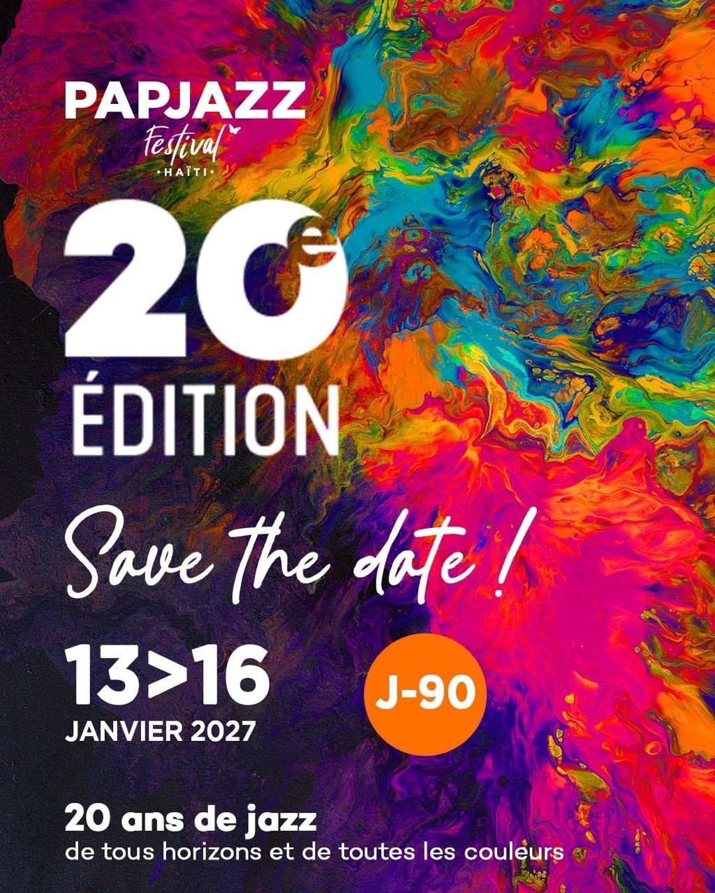 Poster for the 20th PAPJAZZ Festival, January 13–16, 2027
