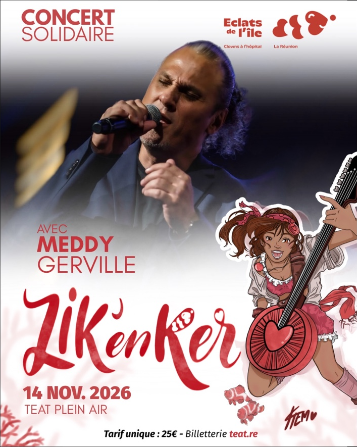 Affiche de Zik en Kèr avec Meddy Gerville, le 14 novembre 2026 au TEAT Plein Air