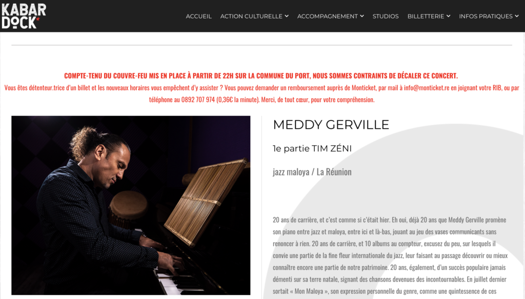 Meddy Gerville at KabarDock – Reunion Island