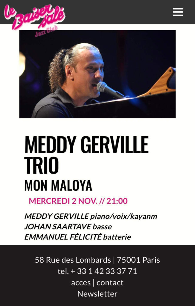 Meddy Gerville au Baiser Salé